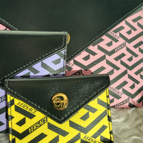 Versace 3-Piece Greca Signature Printed Coated Canvas Pouch Set - Picture 5 of 10